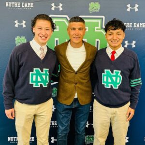 Ian Martinez at college notre dame with Catalin Serban